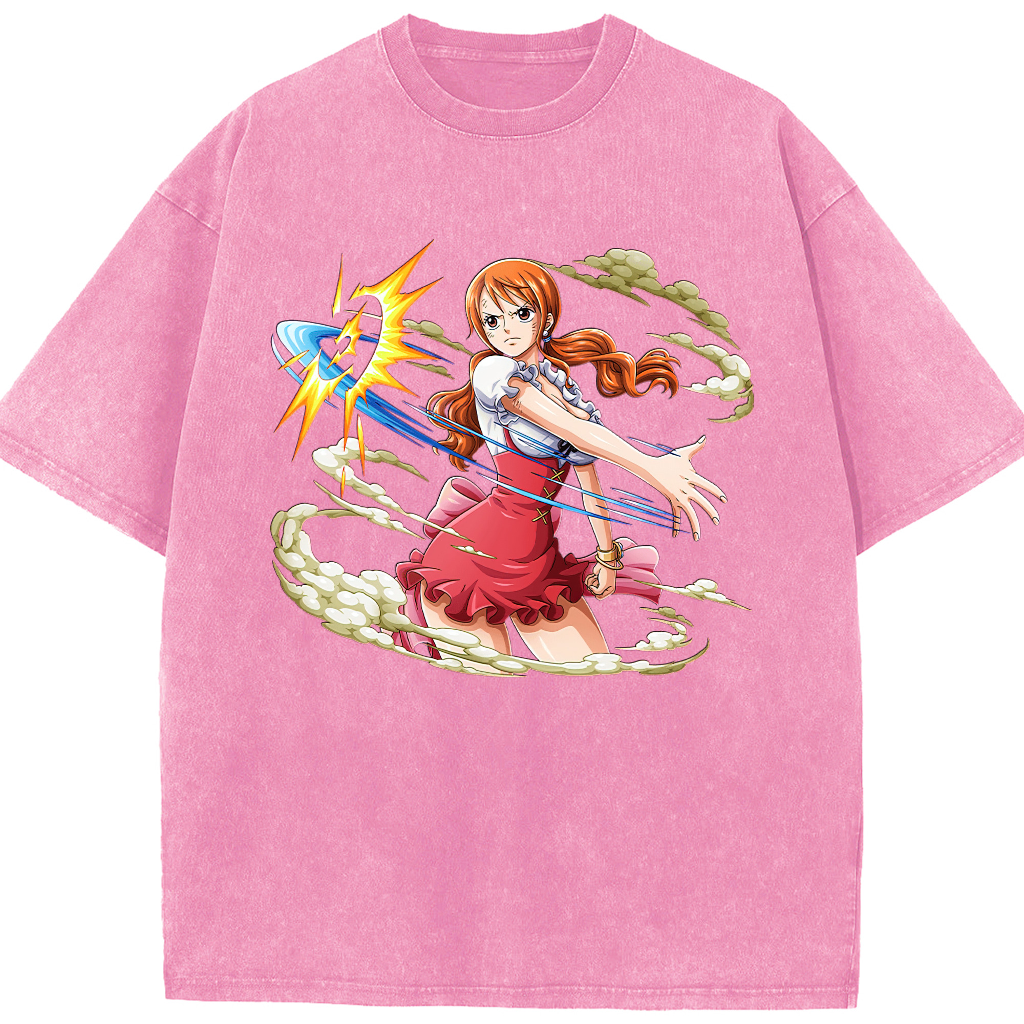 ワンピース ナミ ONE PIECE Nami 綿100% ヴィンテージ風 半袖Tシャツ（フロントプリント）